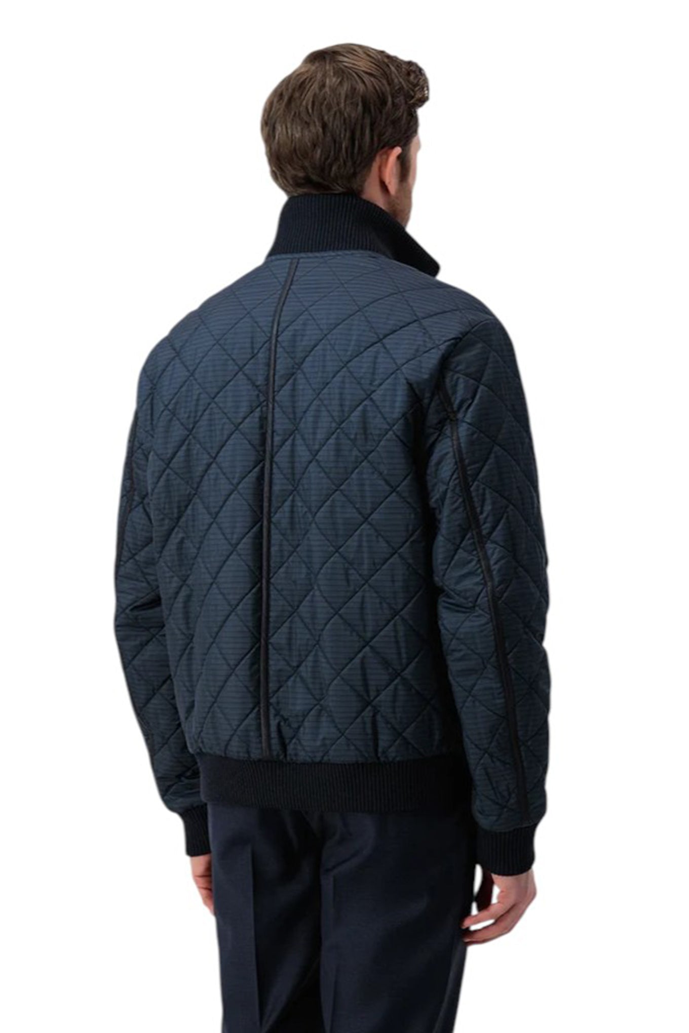 Puffer Jacket with Modular Zip Construction Navy Blue