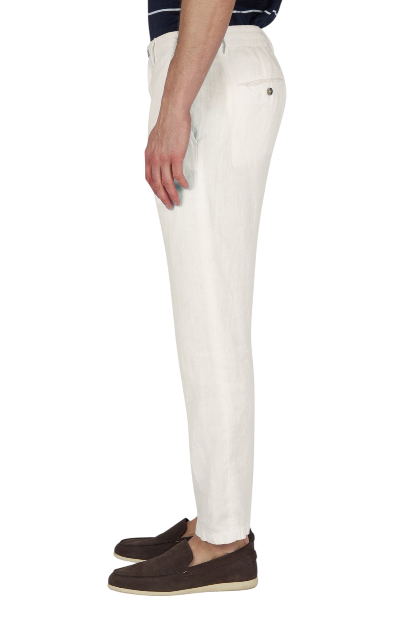 Linen chino pants with drawstring