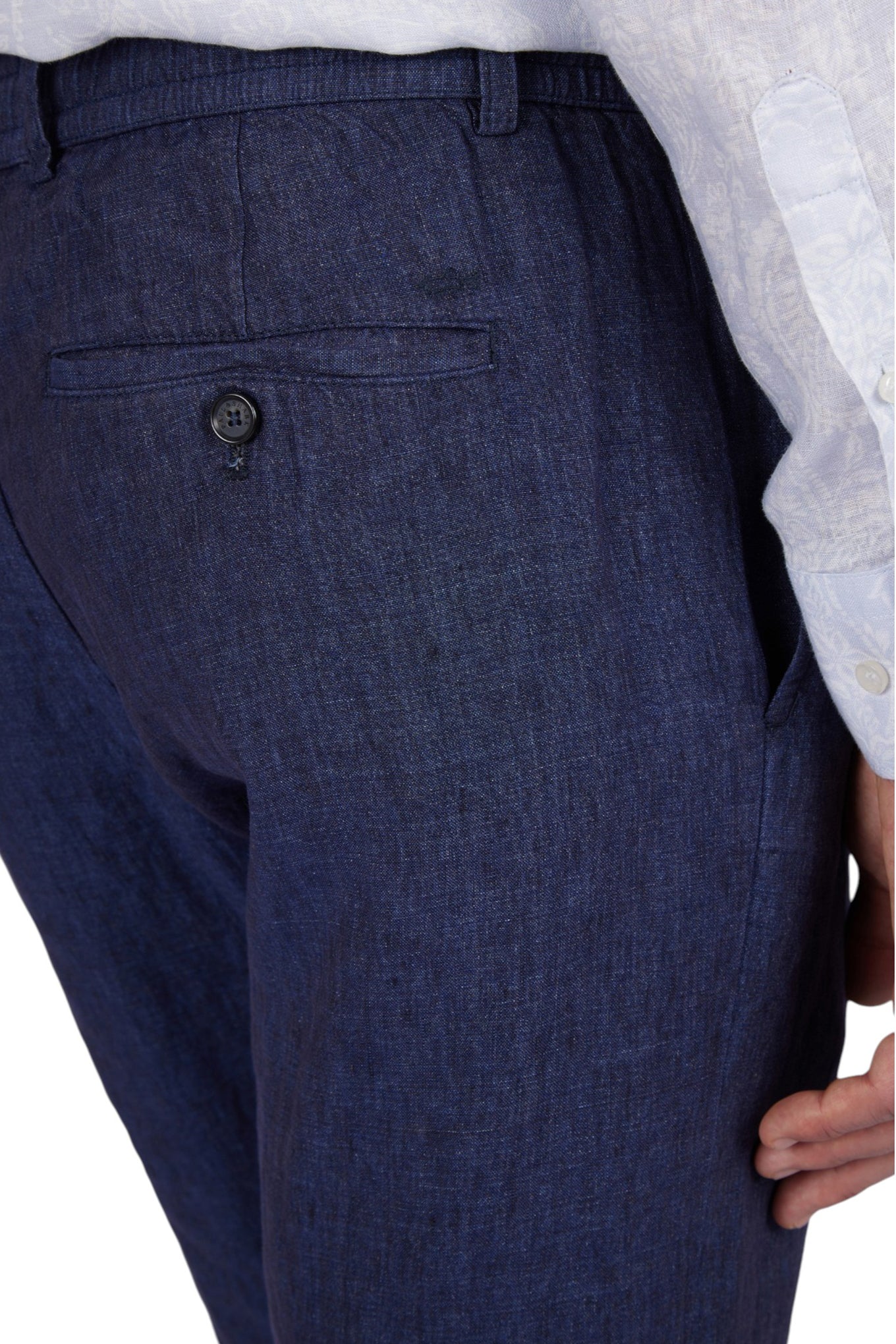 Linen chino pants with drawstring