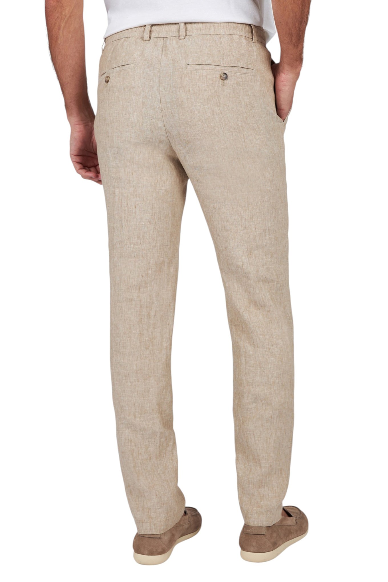 Linen chino pants with drawstring