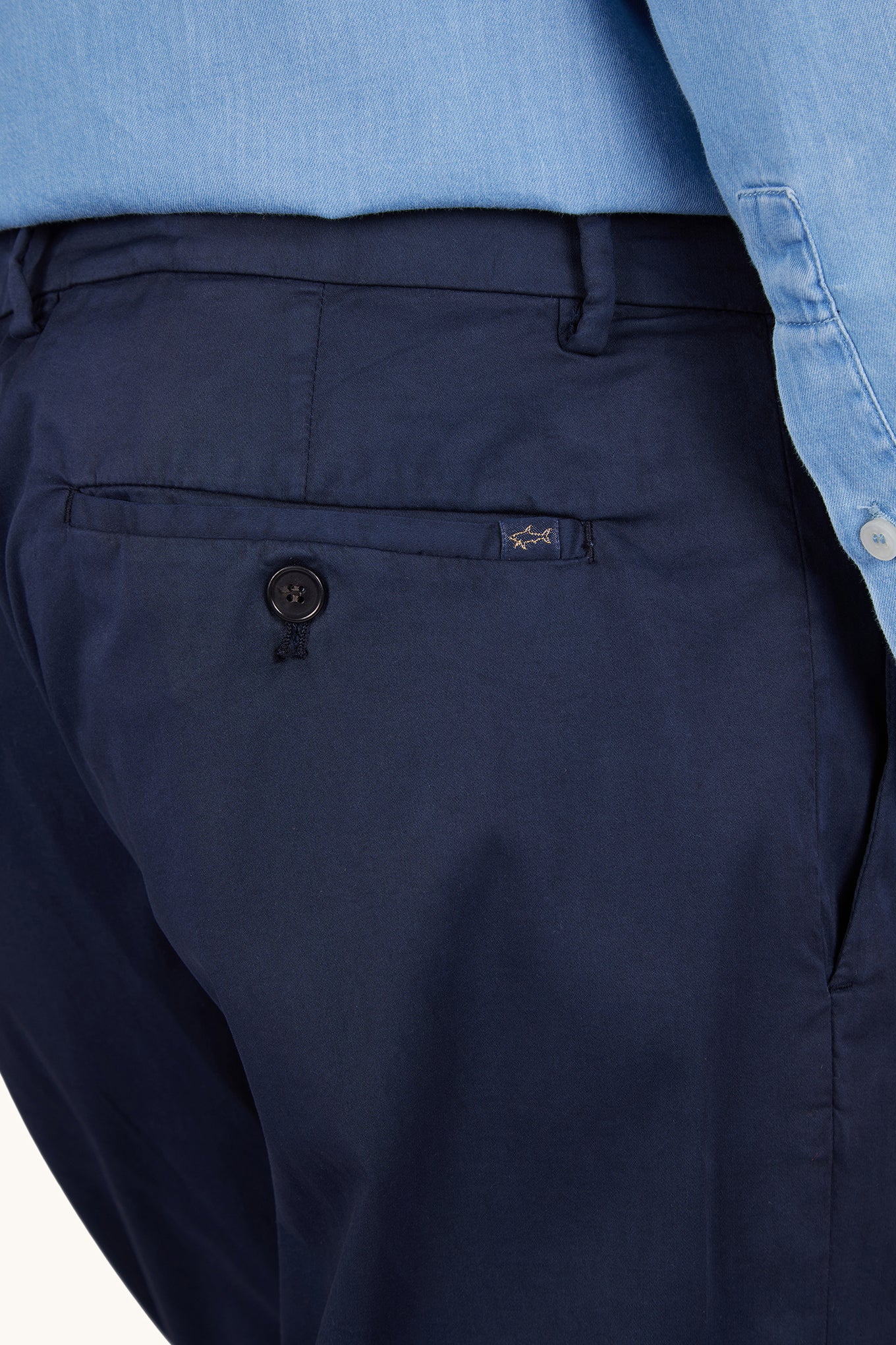 Silk and stretch cotton chino pants