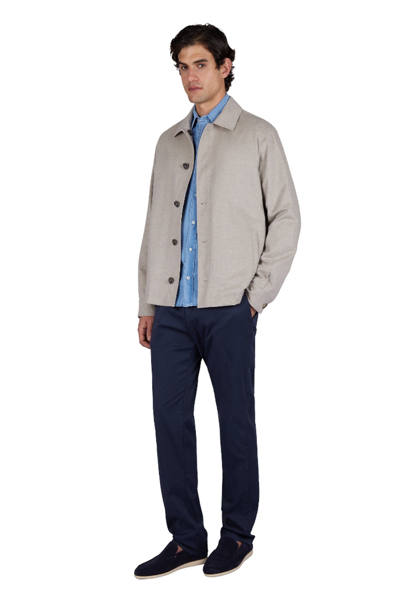 Silk and stretch cotton chino pants