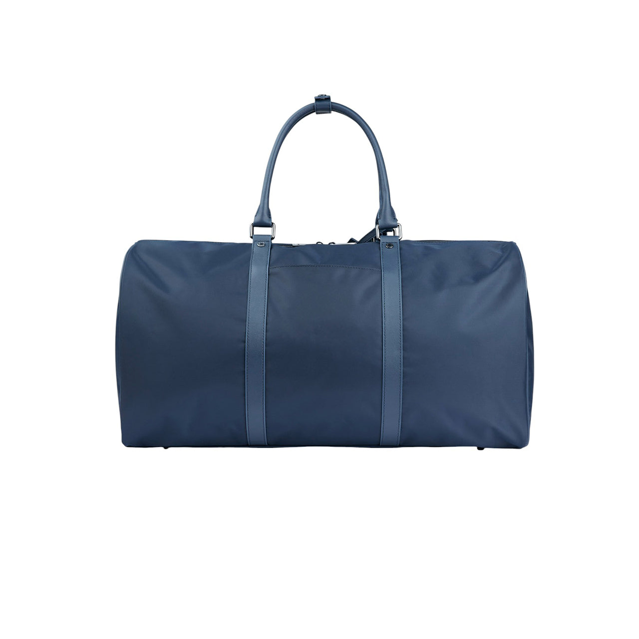nylon holdall with leather trim