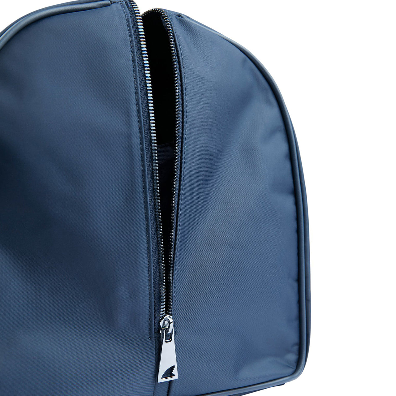 nylon holdall with leather trim