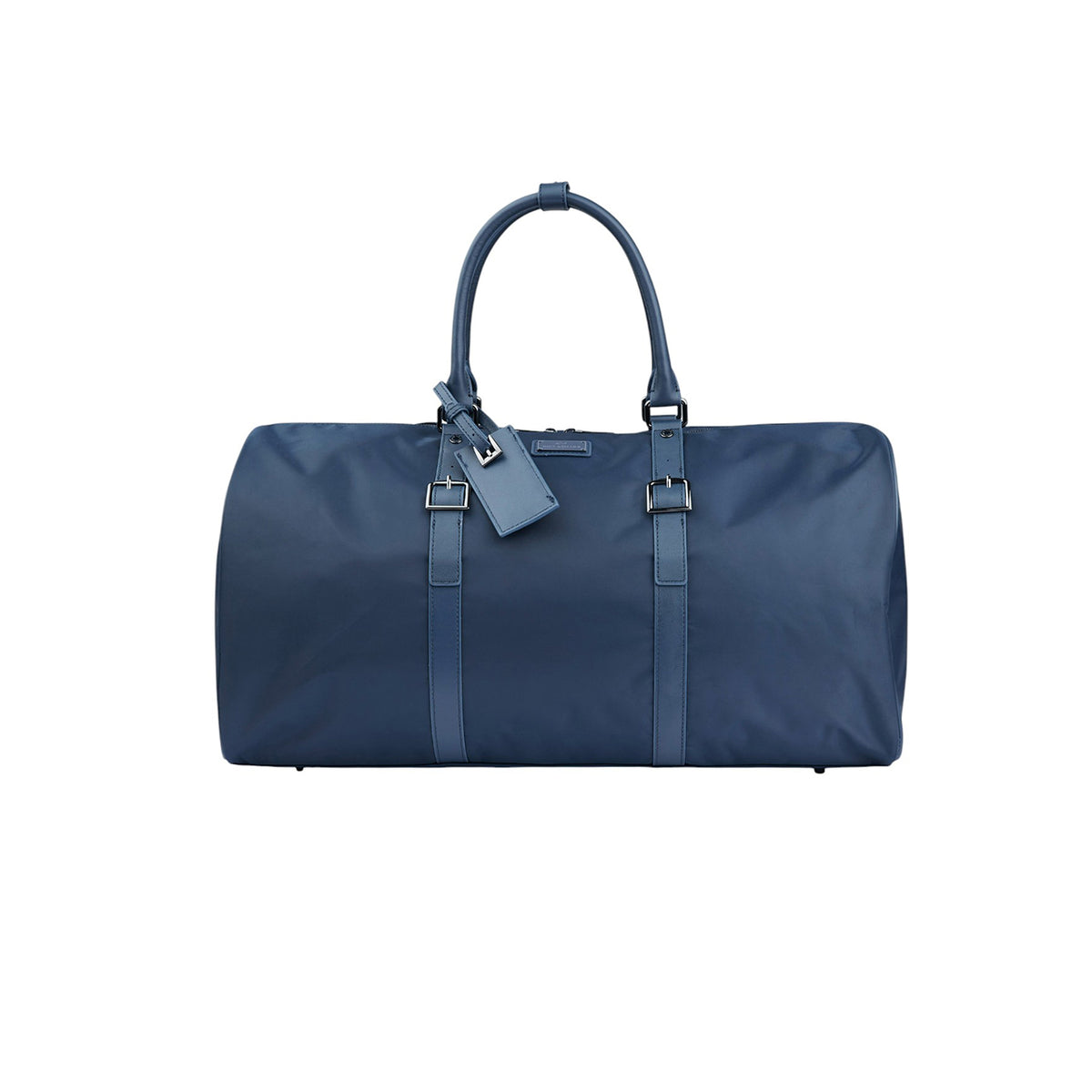nylon holdall with leather trim