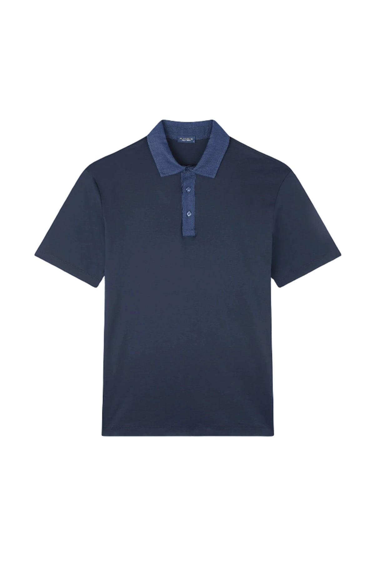 POLO IN AQUA TOUCH COTTON WITH DENIM DETAILS