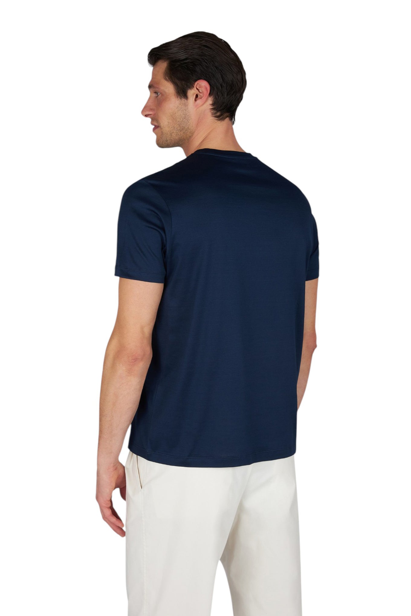 Double mercerised cotton jersey T-Shirt with embroidered logo
