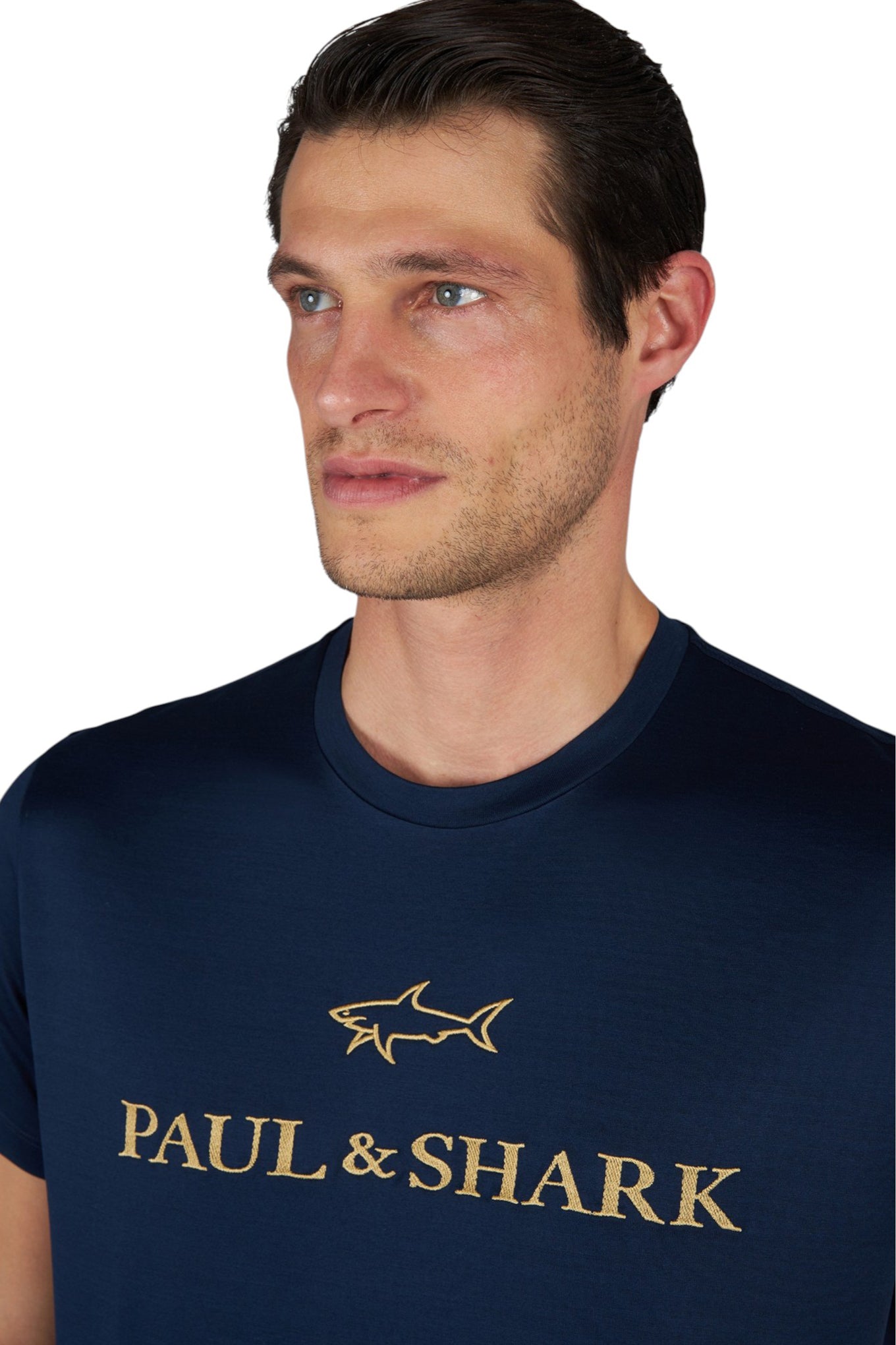 Double mercerised cotton jersey T-Shirt with embroidered logo