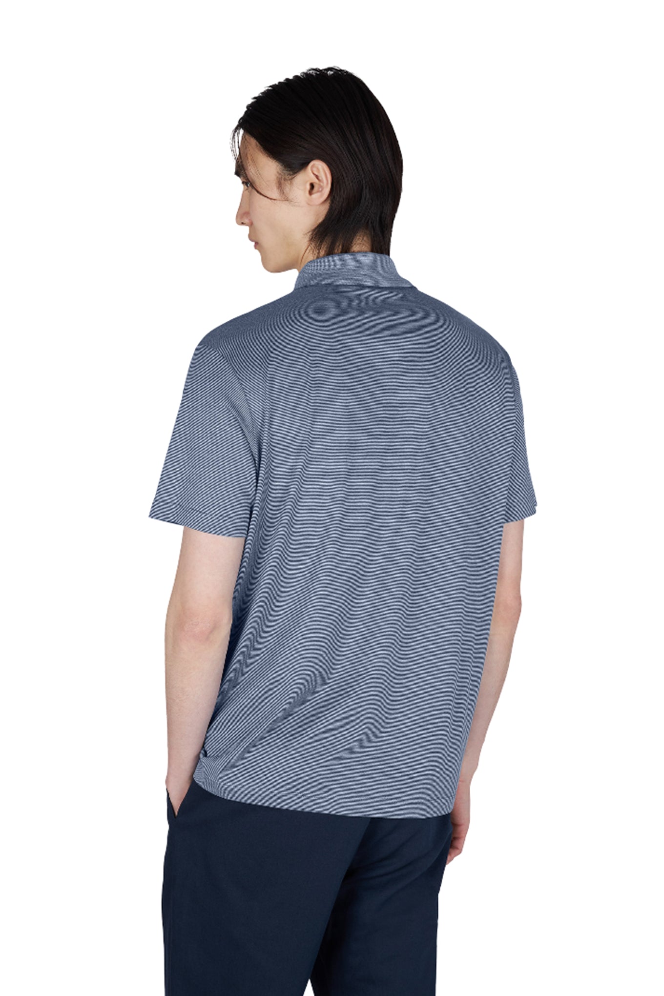 Silk and cotton zip polo