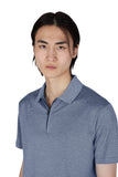 Silk and cotton zip polo