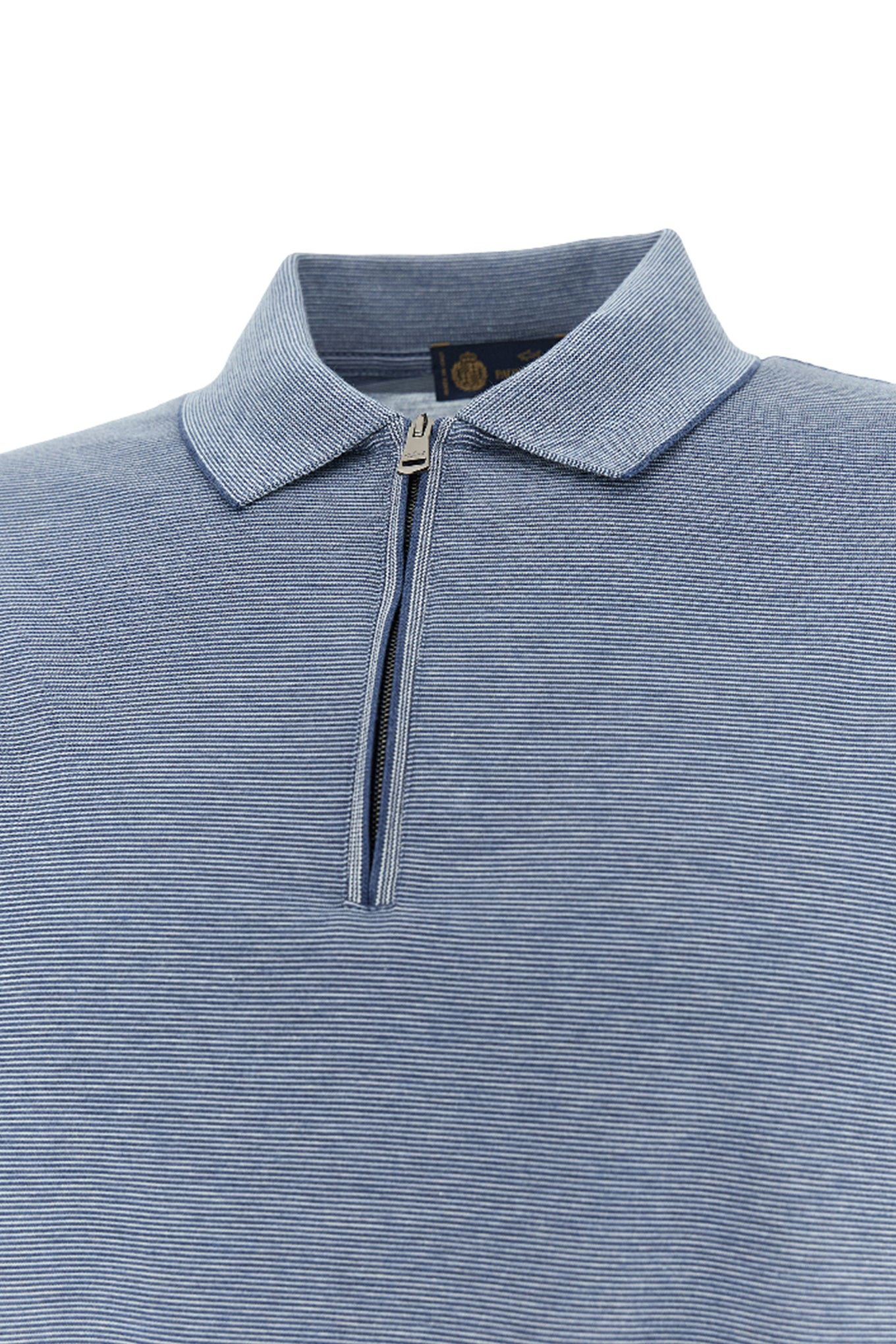 Silk and cotton zip polo