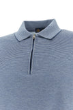 Silk and cotton zip polo