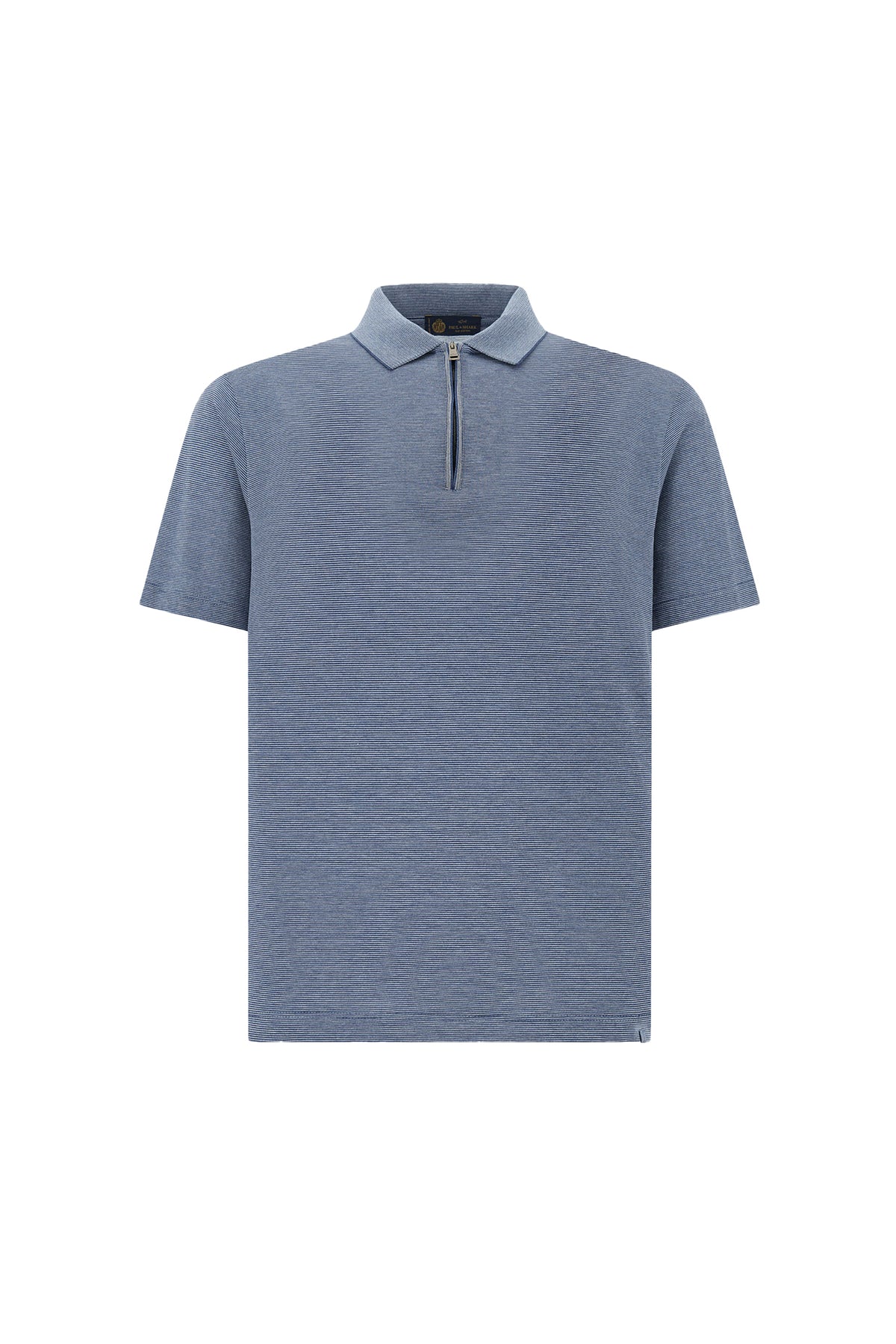 Silk and cotton zip polo