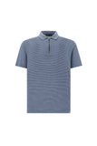Silk and cotton zip polo