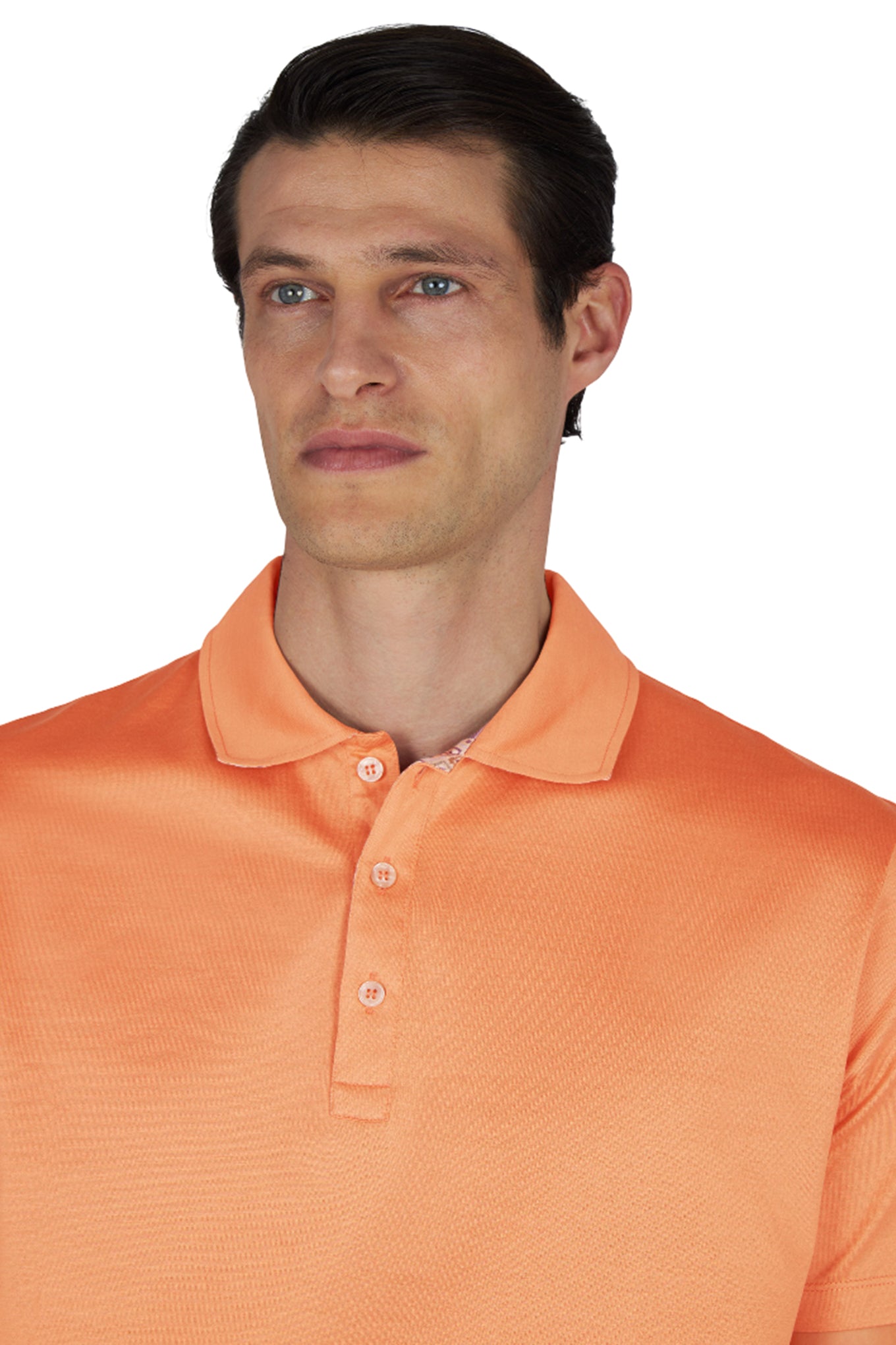 Polo shirt in cotton jersey with linen details