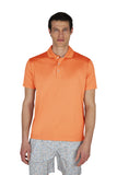 Polo shirt in cotton jersey with linen details