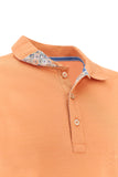Polo shirt in cotton jersey with linen details