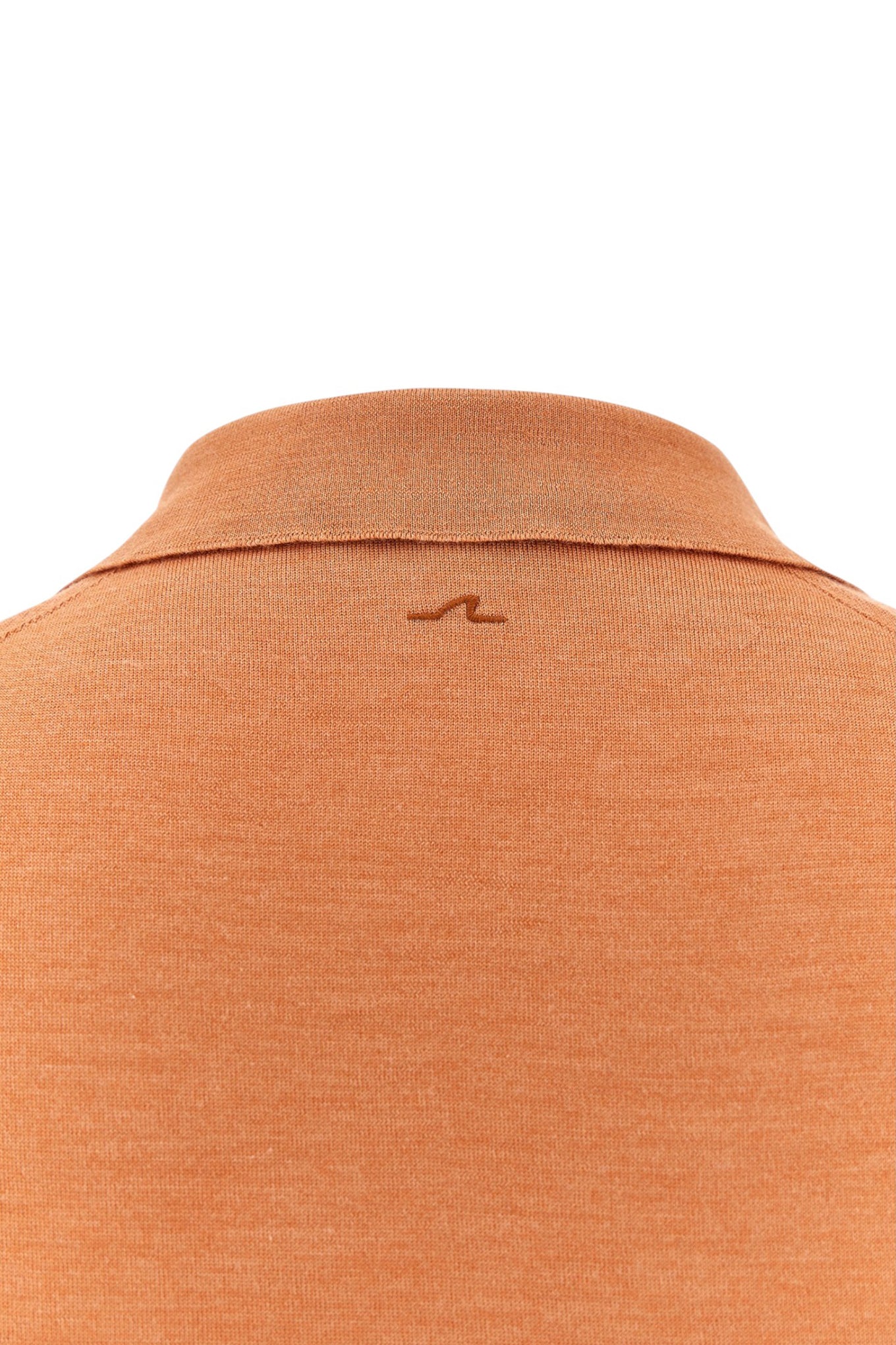 Open?collar polo in wool and silk