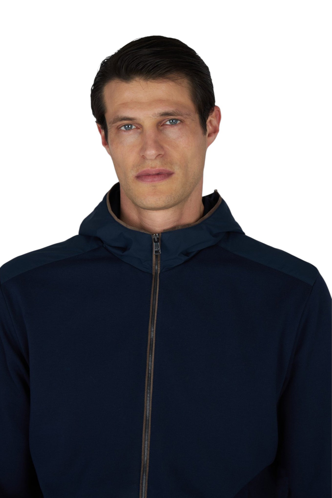 X?Soft zip?up sweatshirt in viscose with Alcantara® details