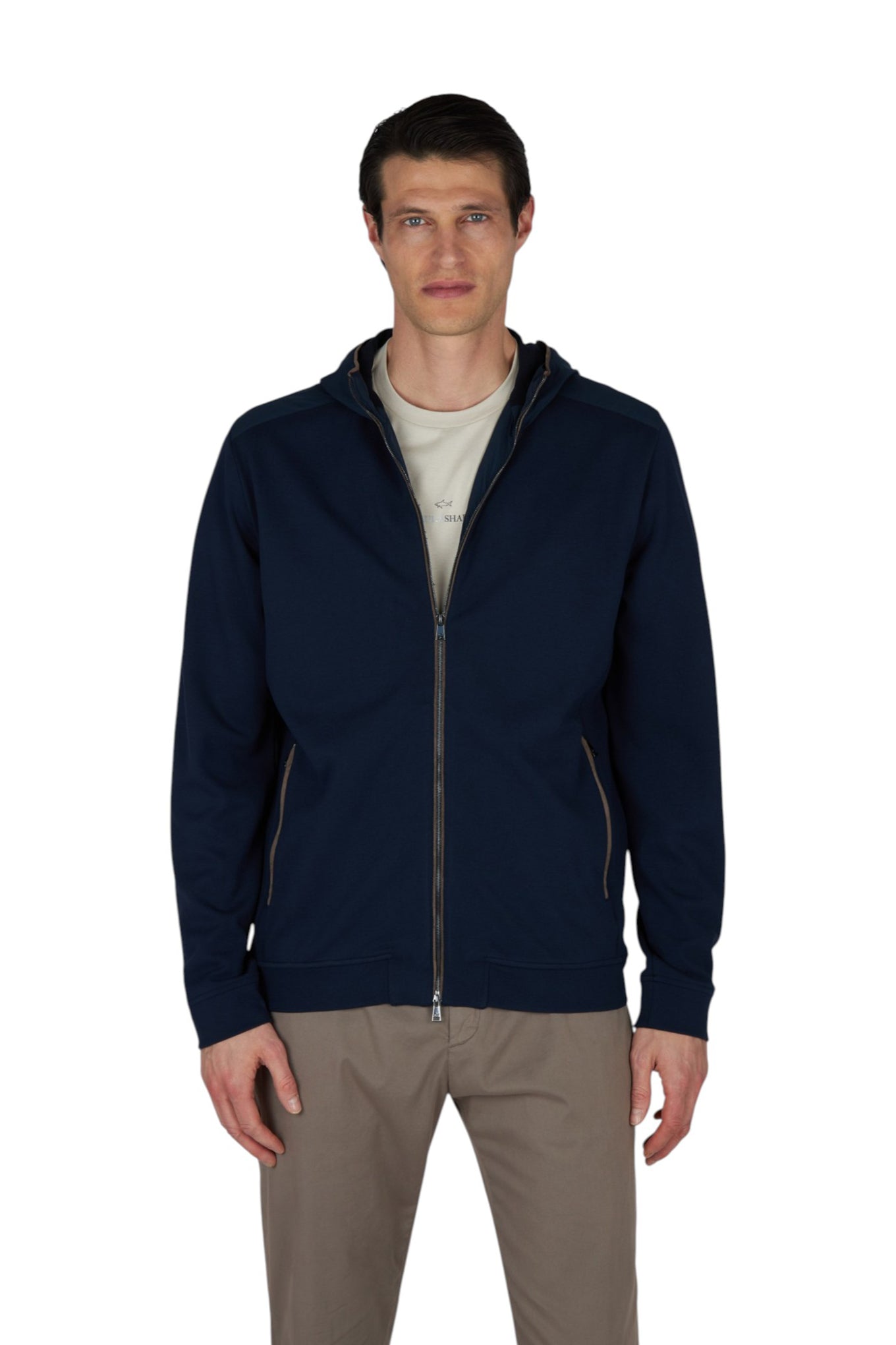 X?Soft zip?up sweatshirt in viscose with Alcantara® details