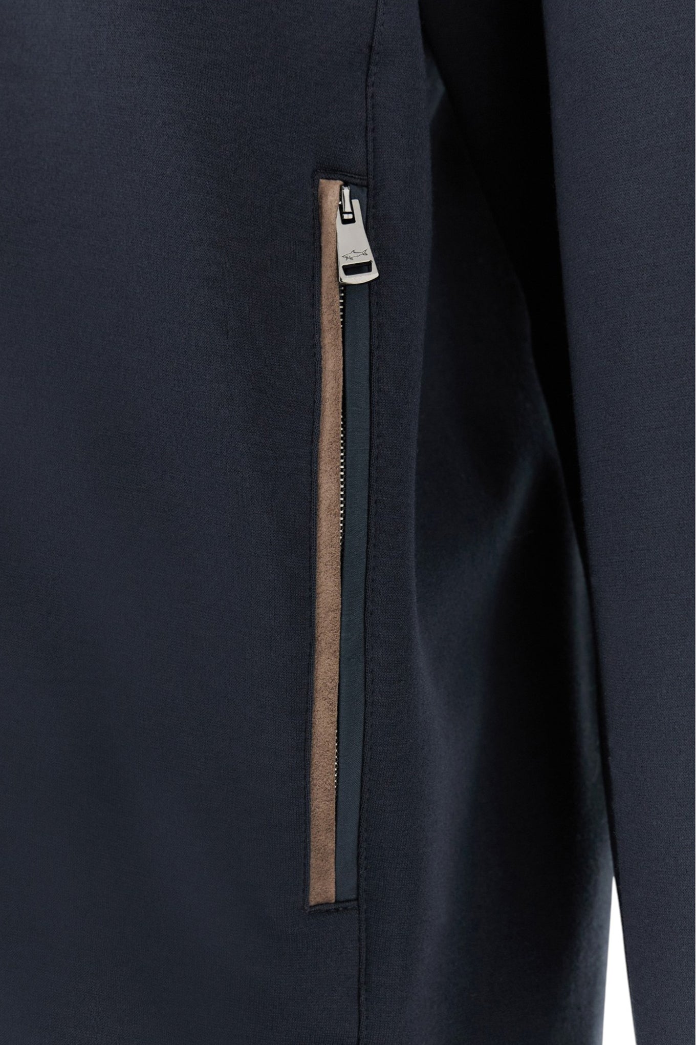 X?Soft zip?up sweatshirt in viscose with Alcantara® details