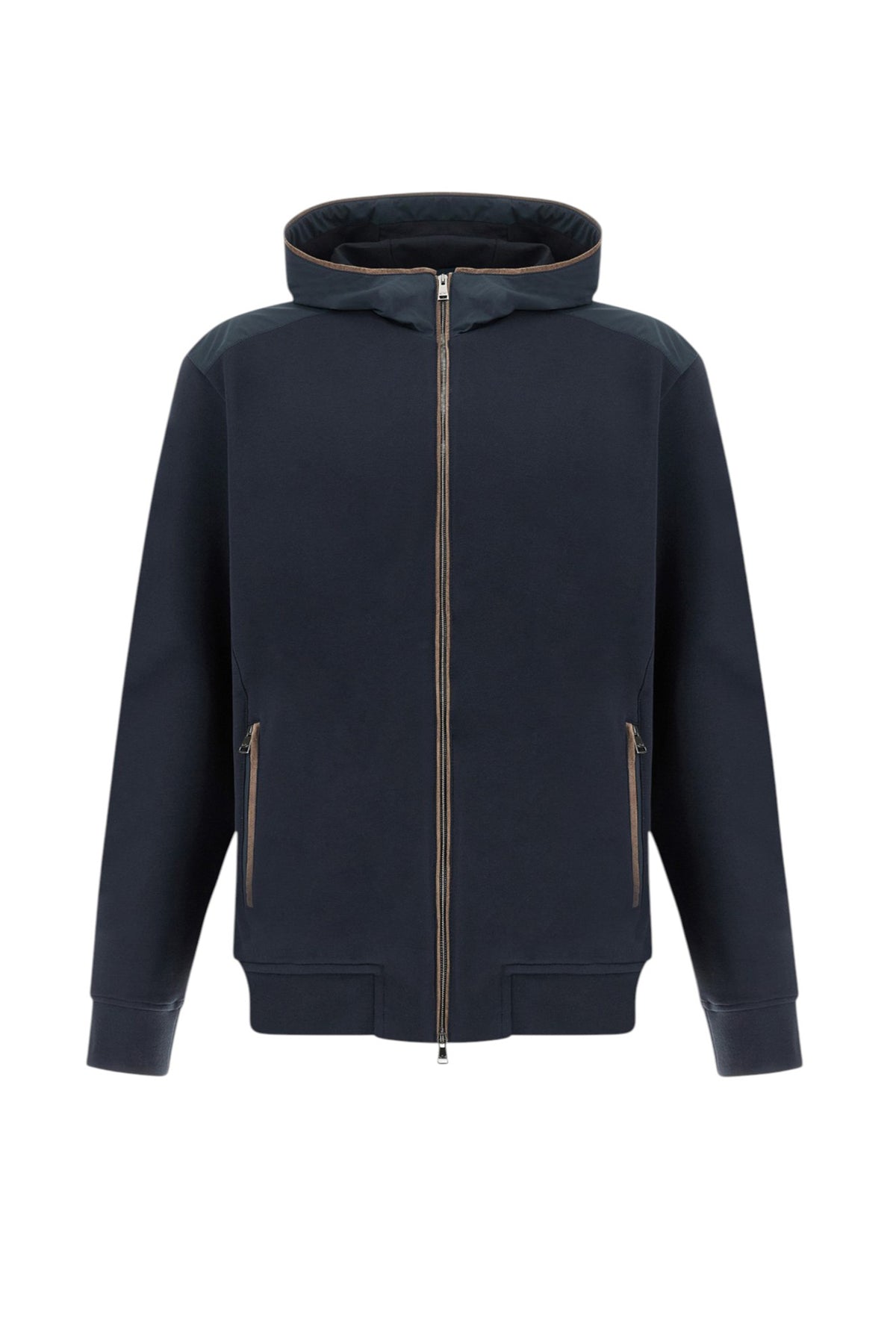 X?Soft zip?up sweatshirt in viscose with Alcantara® details