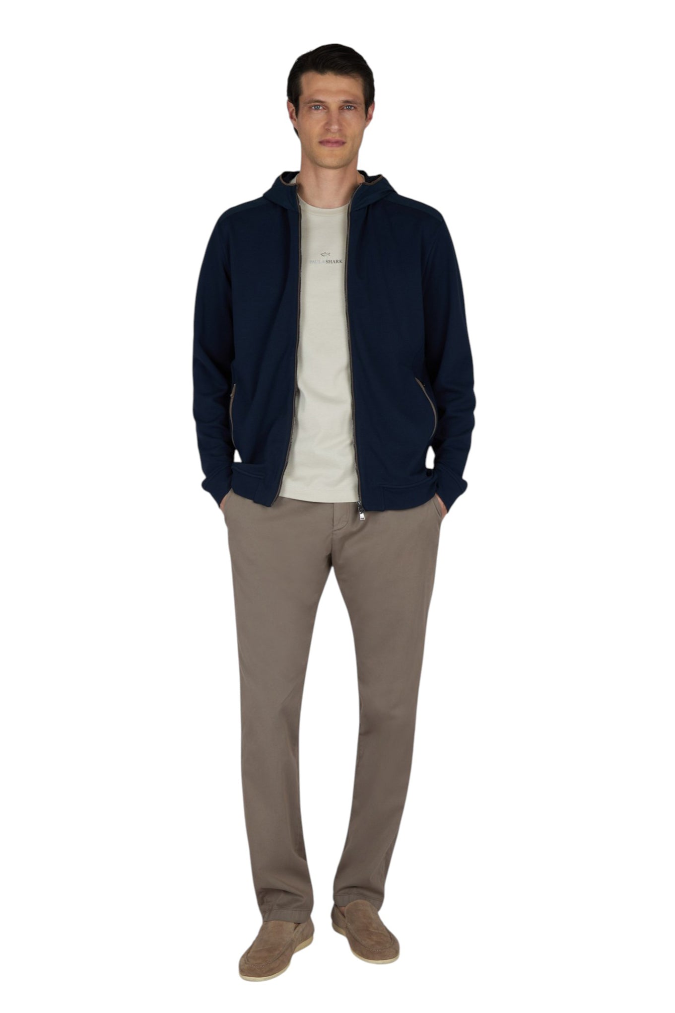X?Soft zip?up sweatshirt in viscose with Alcantara® details