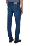 Jeans in silk and cotton denim