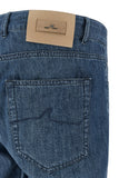 Jeans in silk and cotton denim