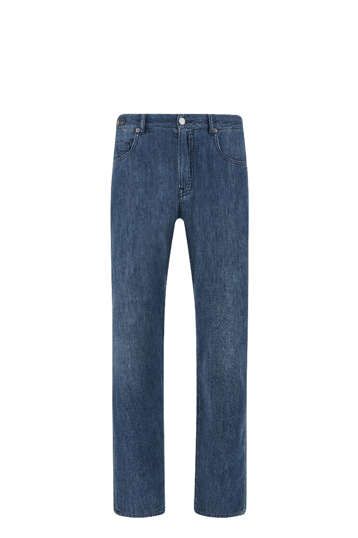 Jeans in silk and cotton denim