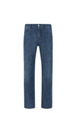 Jeans in silk and cotton denim