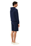 Cotton Fleece Jersey Shorts With Ribbed Waistband
