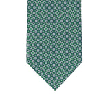 3-fold Silk Tie with Geometric Pattern in Green - M49115