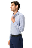 Slim Fit Striped Travel Shirt With Dublin Collar