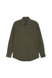 Slim Fit Soft Cotton Twill Shirt With Garment-Dyed Finish