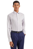 White and purple regular fit Impeccabile cotton shirt