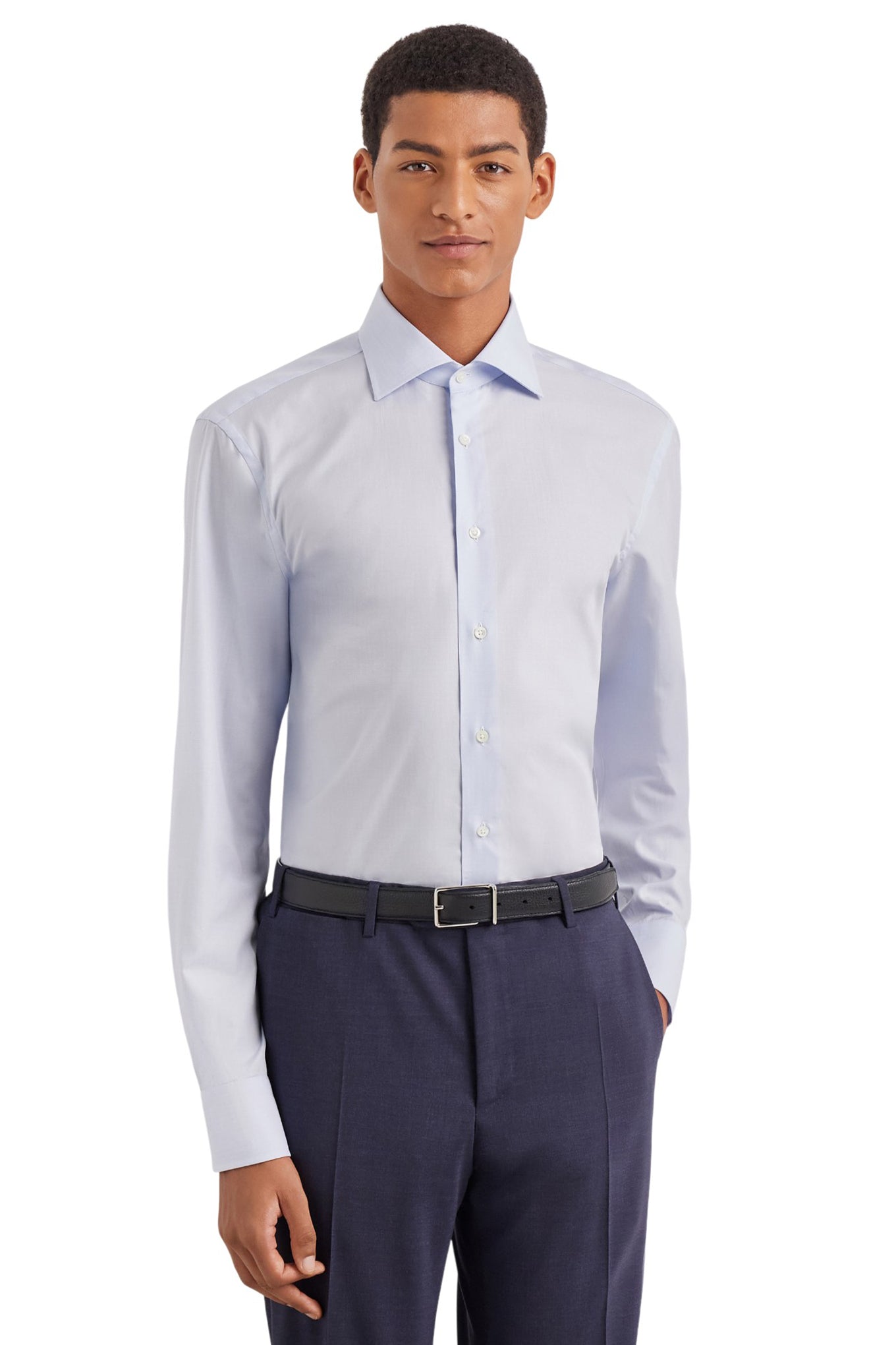Canali Nuvola light blue cotton shirt