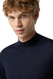 Blue ultra fine 120s wool turtleneck