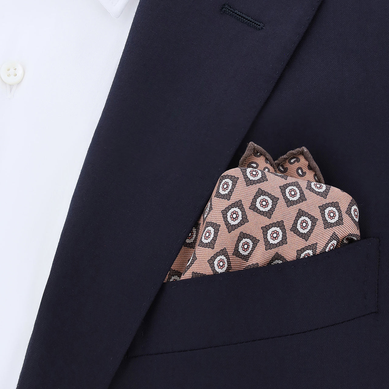 silk double print pocket square