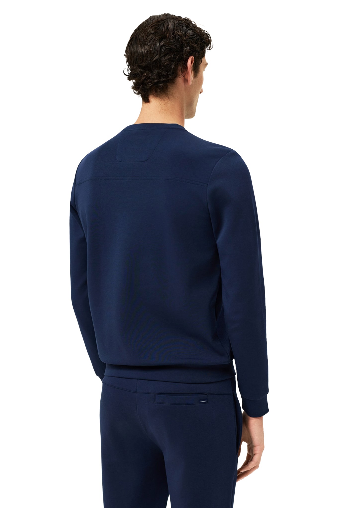 Cotton Fleece Crewneck Sweatshirt With Chest Logo Print