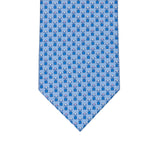 3-fold Tie in Silk Geometric Pattern Light Blue Pink - M34186