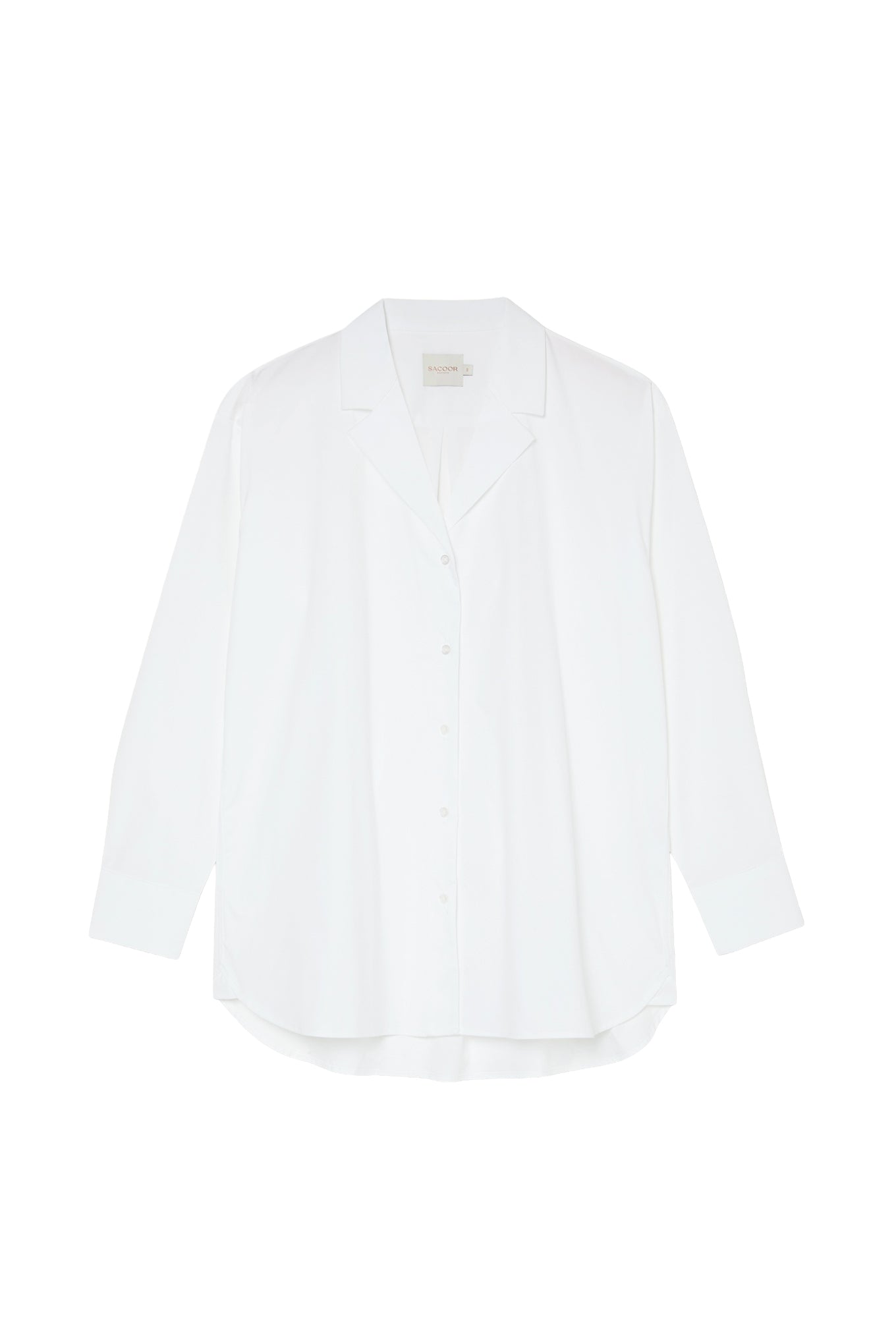 Loose Fit Plain Comfort Poplin Shirt With Tailored Collar