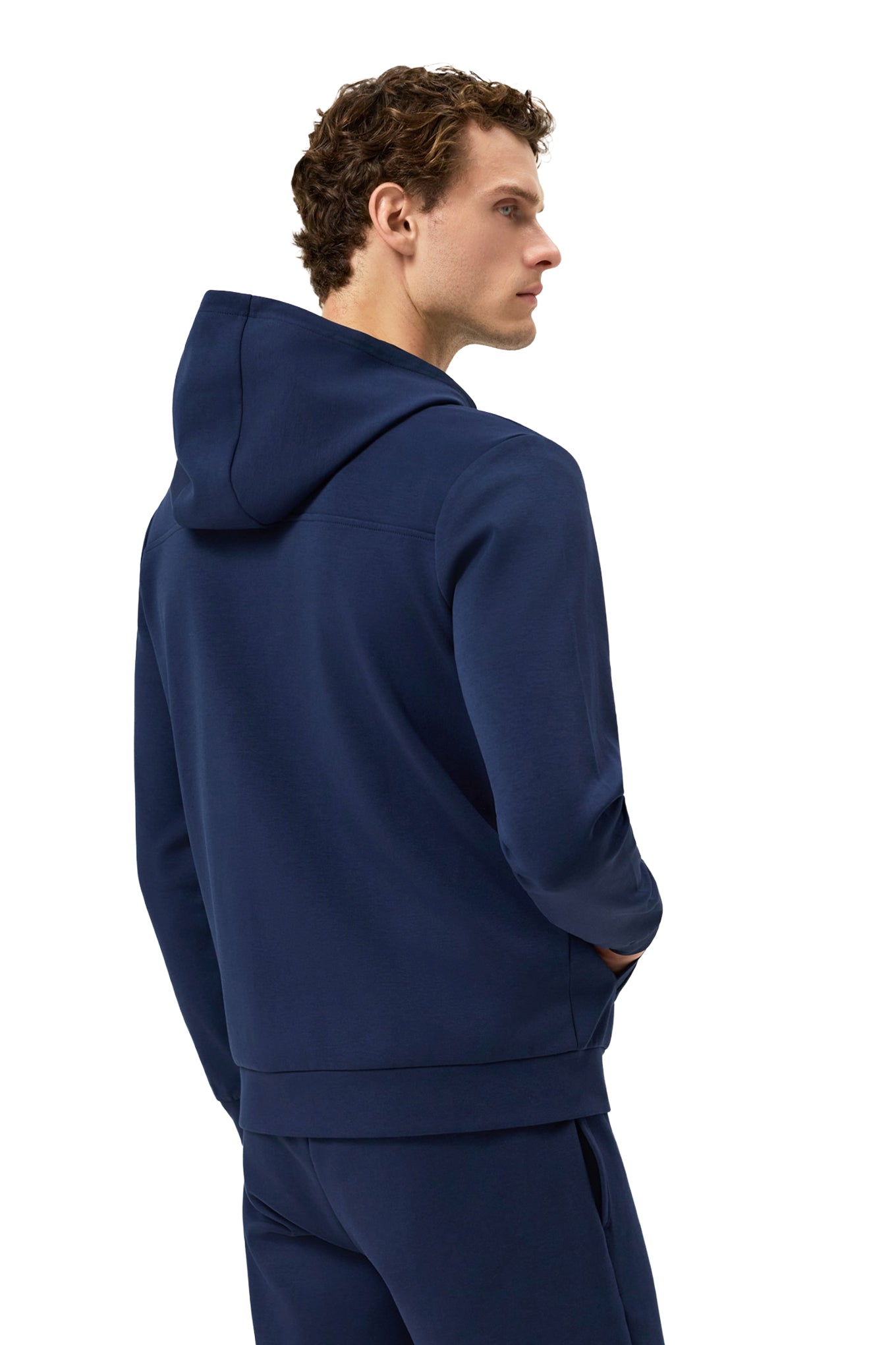 Cotton Fleece Zip Hoodie With Chest Logo Print