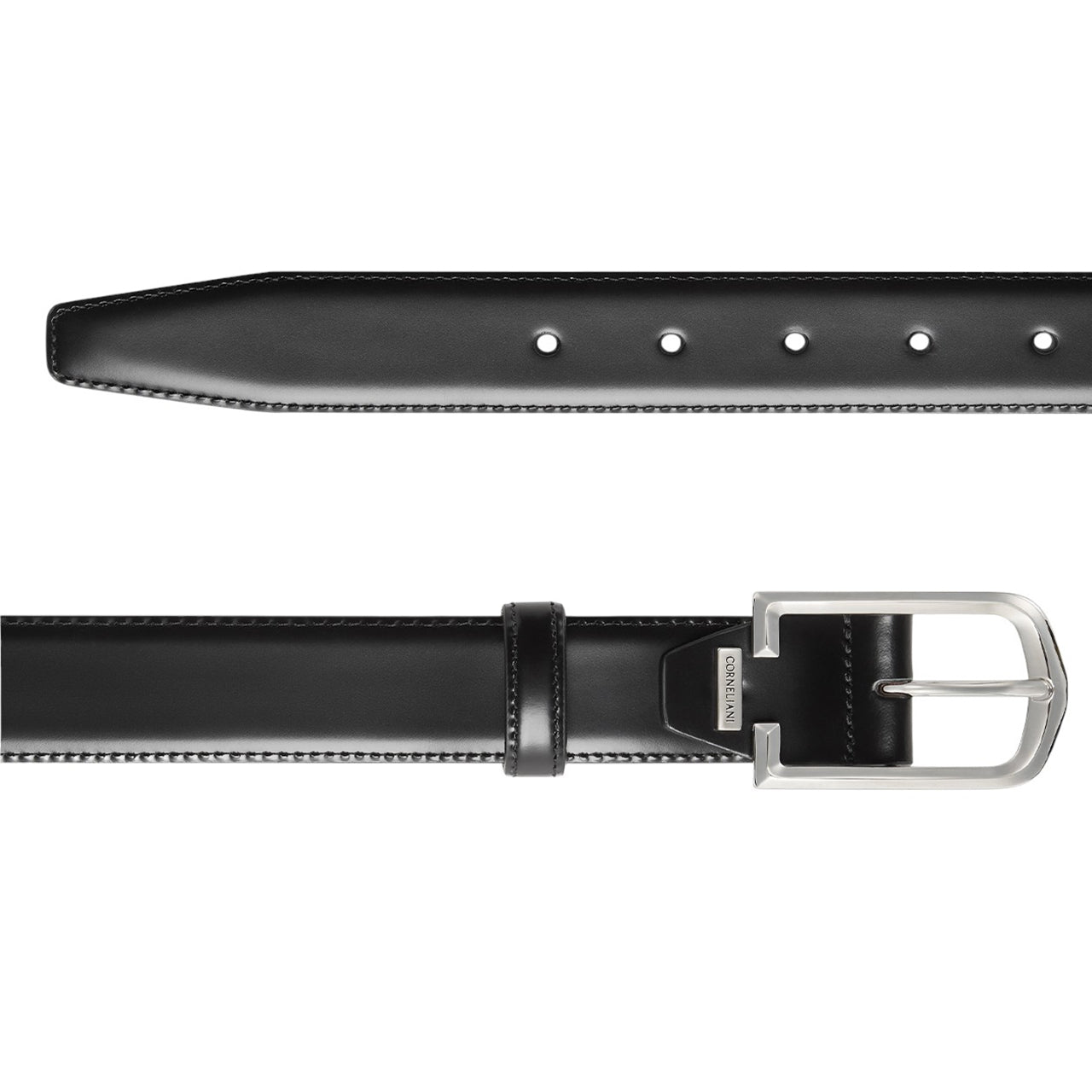 Black brushed leather belt