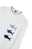 Jacquard cotton sweater with Sharks inlay