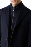 Navy blue wool beaver coat