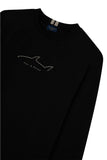 Cotton sweatshirt with Active Fleece and embroidered Shark