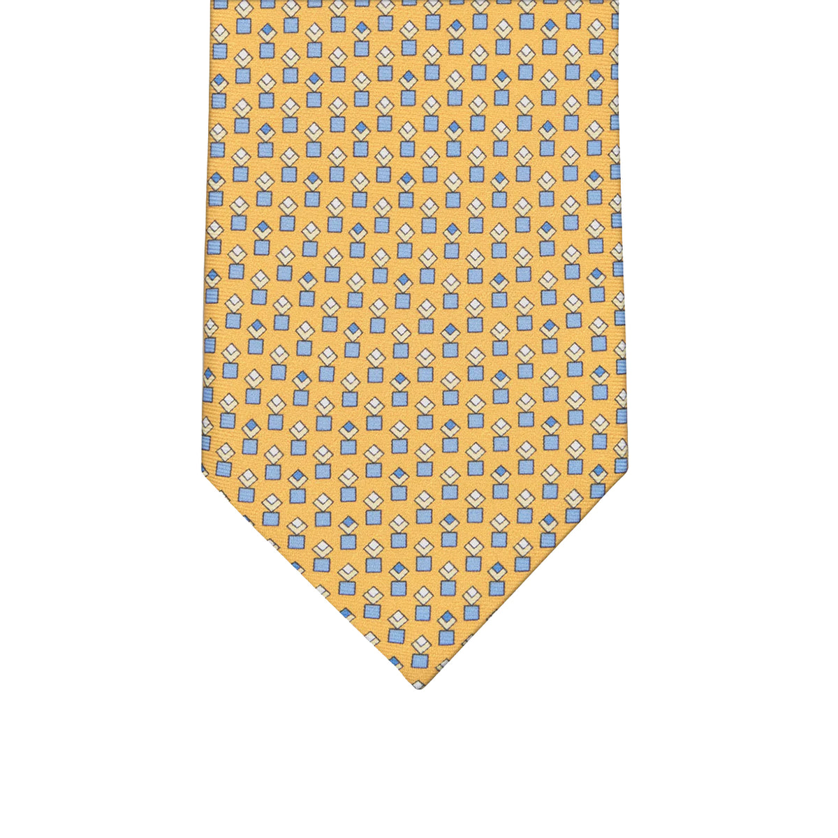 3-fold Tie in Geometric Pattern Silk Yellow - M34186