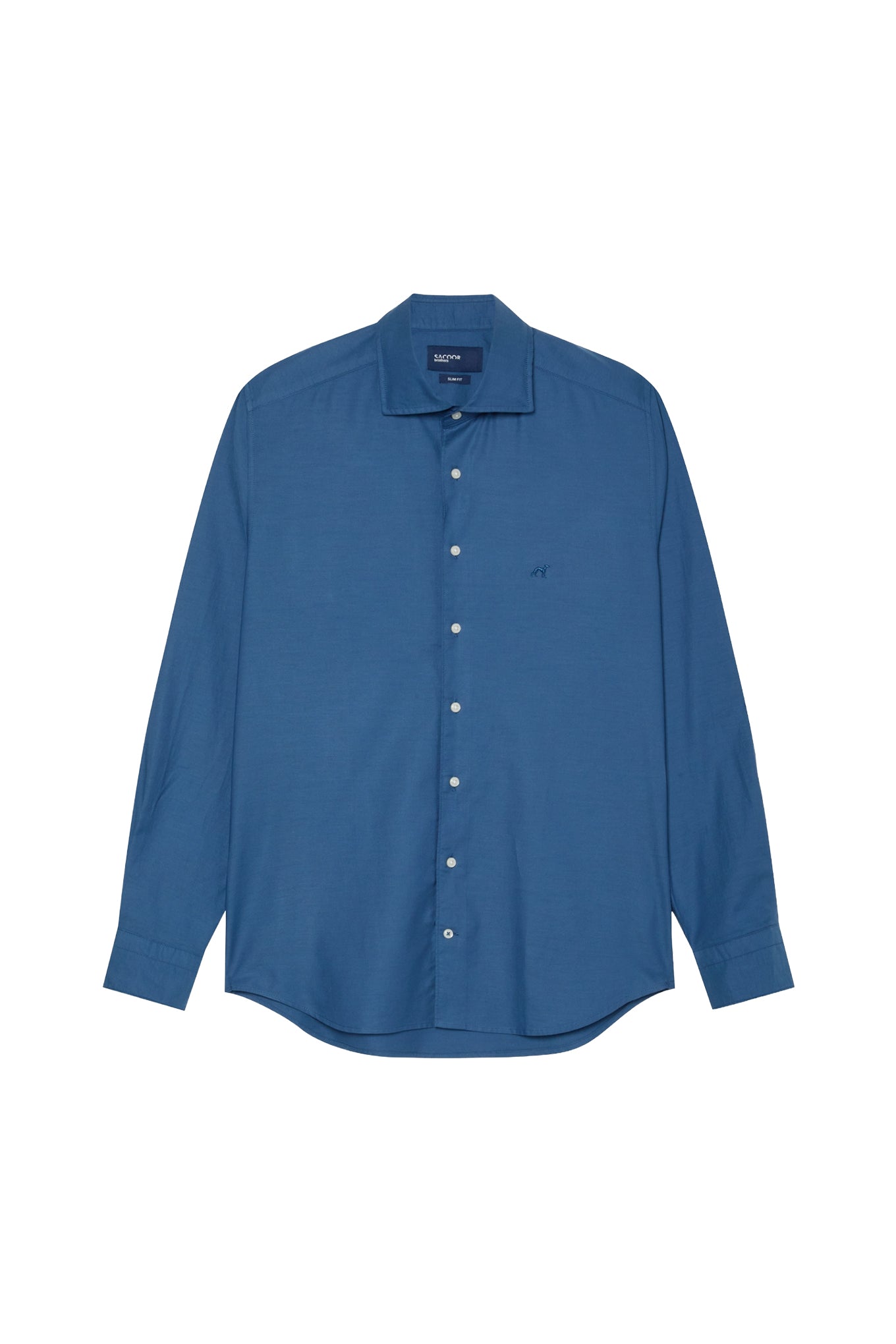 Slim Fit Light Twill Denim Shirt With Newport Collar