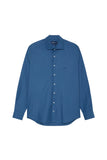 Slim Fit Light Twill Denim Shirt With Newport Collar